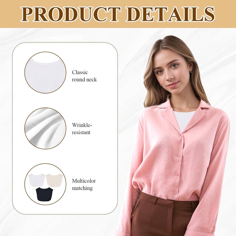 Xorim 3 PCS of Cleavage Cover up for Low Neckline, Faux Collar Women, Detachable Modesty Panel Cleavage Cover, Suitable for Women and Girls, Practical and Versatile, Free 2 Lace Styles - Image 3